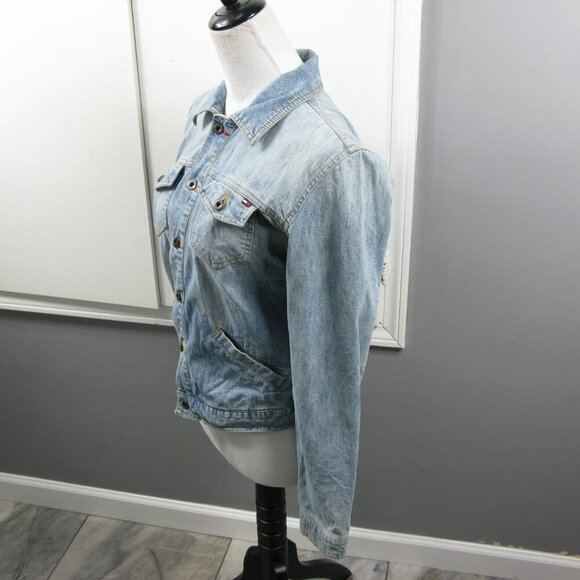 Tommy Hilfiger Light Blue Denim Jean Jacket Size Medium - Picture 3 of 6
